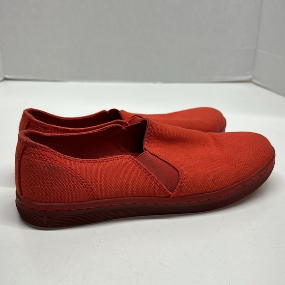 Dr Martens Finchley Slip On Sneakers Canvas Shoes Docs Shoe Red Women's Size 8 - Picture 4 of 11